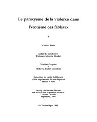 cover of the book Le paroxysme de la violence dans l’érotisme des fabliaux