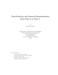 cover of the book Total Positivity and Network Parametrizations: From Type A to Type C