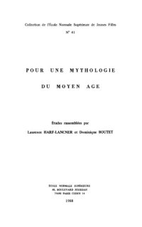 cover of the book Pour une mythologie du Moyen Age