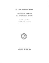 cover of the book The extant troubadour melodies : transcriptions and essays for performers and scholars.