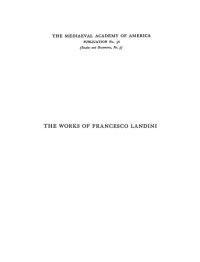 cover of the book The works of Francesco Landini