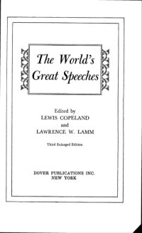 cover of the book The World's Great Speeches