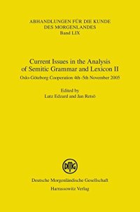 cover of the book Current Issues in the Analysis of Semitic Grammar and Lexicon II: Oslo-Goteborg Cooperation 4th-5th November 2005