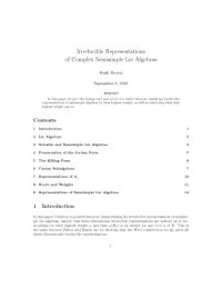 cover of the book Irreducible Representations of Complex Semisimple Lie Algebras