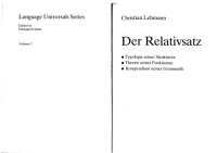 cover of the book Der Relativsatz : Typologie seiner Strukturen, Theorie seiner Funktionen, Kompendium seiner Grammatik