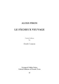 cover of the book Le fâcheux veuvage