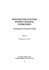 cover of the book Nineteenth-century women seeking expression : translations from the French