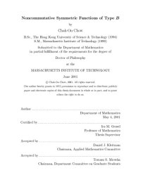 cover of the book Noncommutative symmetric functions of type B