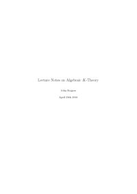 cover of the book Lecture Notes on Algebraic K-Theory