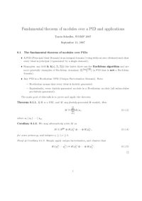 cover of the book Fundamental theorem of modules over a PID and applications