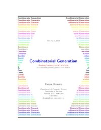 cover of the book Combinatorial Generation: Working Version (1j-CSC 425/520) [draft]