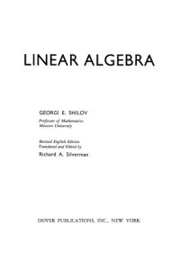 cover of the book Linear Algebra