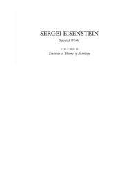 cover of the book Towards a theory of montage