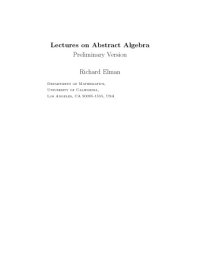 cover of the book Lectures on Abstract Algebra [Lecture notes]