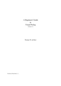 cover of the book A Beginners’ Guide to Visual Prolog Version 7.2