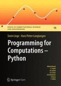 cover of the book Programming for Computations - Python: A Gentle Introduction to Numerical Simulations with Python