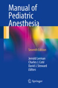 cover of the book Manual of Pediatric Anesthesia