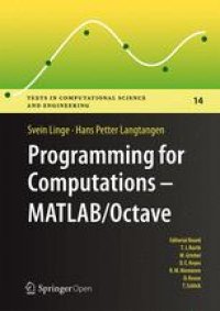 cover of the book Programming for Computations - MATLAB/Octave: A Gentle Introduction to Numerical Simulations with MATLAB/Octave