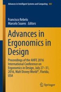 cover of the book Advances in Ergonomics in Design: Proceedings of the AHFE 2016 International Conference on Ergonomics in Design, July 27-31, 2016, Walt Disney World®, Florida, USA