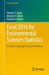 cover of the book Excel 2016 for Environmental Sciences Statistics: A Guide to Solving Practical Problems