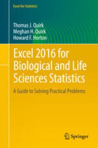 cover of the book Excel 2016 for Biological and Life Sciences Statistics: A Guide to Solving Practical Problems