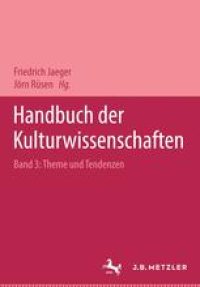 cover of the book Handbuch der Kulturwissenschaften: Band 3: Themen und Tendenzen