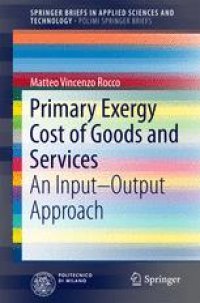 cover of the book Primary Exergy Cost of Goods and Services: An Input – Output Approach