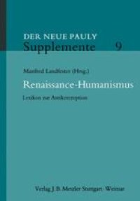 cover of the book Renaissance-Humanismus: Lexikon zur Antikerezeption