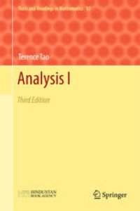 cover of the book Analysis I: Third Edition