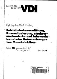 cover of the book Betriebslastenermittlung, Dimensionierung, strukturmechanische und fahrwerkstechnische Untersuchungen von Mountainbikes