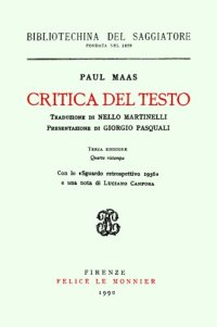 cover of the book Critica del testo