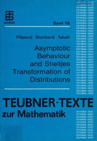 cover of the book Asymptotic behaviour and Stieltjes transformation of distributions