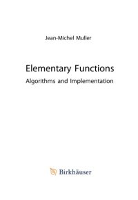 cover of the book Elementary Functions. Algorithms and Implementation