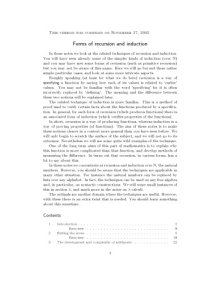 cover of the book Forms of recursion and induction [expository notes]