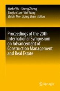 cover of the book Proceedings of the 20th International Symposium on Advancement of Construction Management and Real Estate