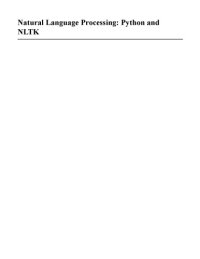 cover of the book Natural Language Processing: Python and NLTK