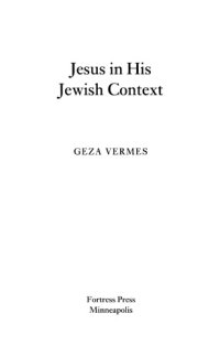 cover of the book Jesus in his Context