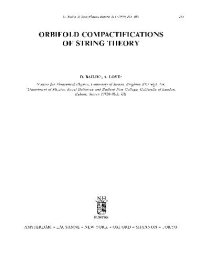 cover of the book Orbifold compactifications of string theory