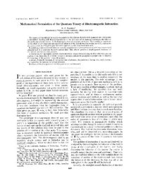 cover of the book Mathematical formulation of quantum electrodynamics