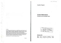 cover of the book Analisi matematica - Funzioni di una variabile reale