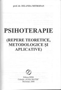 cover of the book Psihoterapie. Repere teoreteice, metodologice și aplicative