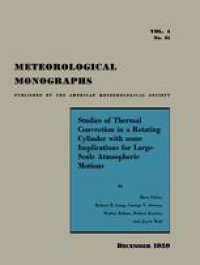 cover of the book Studies of Thermal Convection in a Rotating Cylinder with Some Implications for Large-Scale Atmospheric Motions