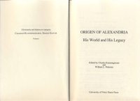 cover of the book Origen of Alexandria: His World and His Legacy