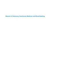 cover of the book Manual of veterinary transfusion medicine and blood banking