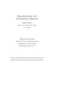 cover of the book Halbeinfache und Nilpotente Orbiten [Bachelor thesis]