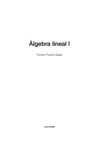 cover of the book Algebra Lineal I