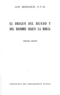 cover of the book El origen del mundo y del hombre según la Biblia