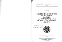 cover of the book L’église de Cappadoce au IVe siècle d’après la correspondance de Basile de Césarée (330-379)