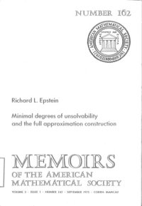 cover of the book Minimal Degrees of Unsolvability and the Full Approximation Construction