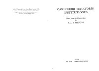 cover of the book Cassiodori Senatoris Institutiones